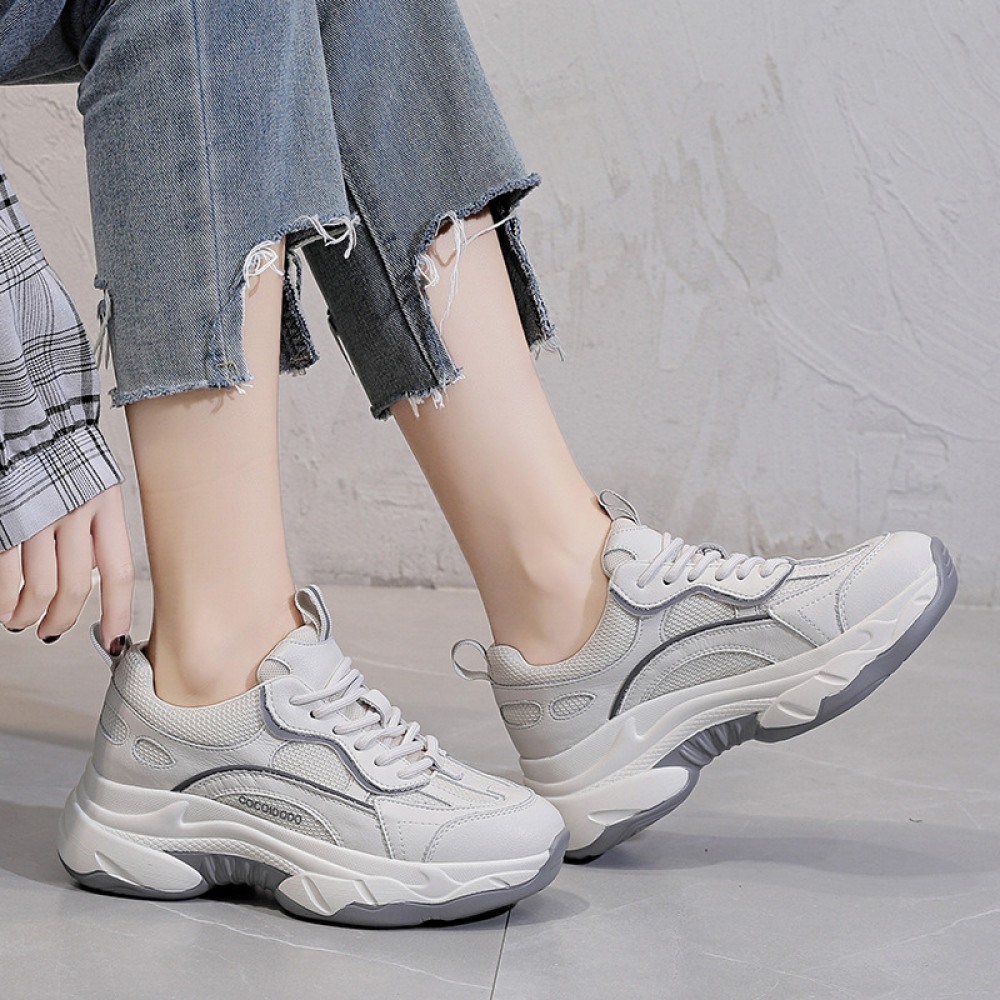 Women's Spring New Trendy Thick-Soled Increased Sports Running Casual Shoes