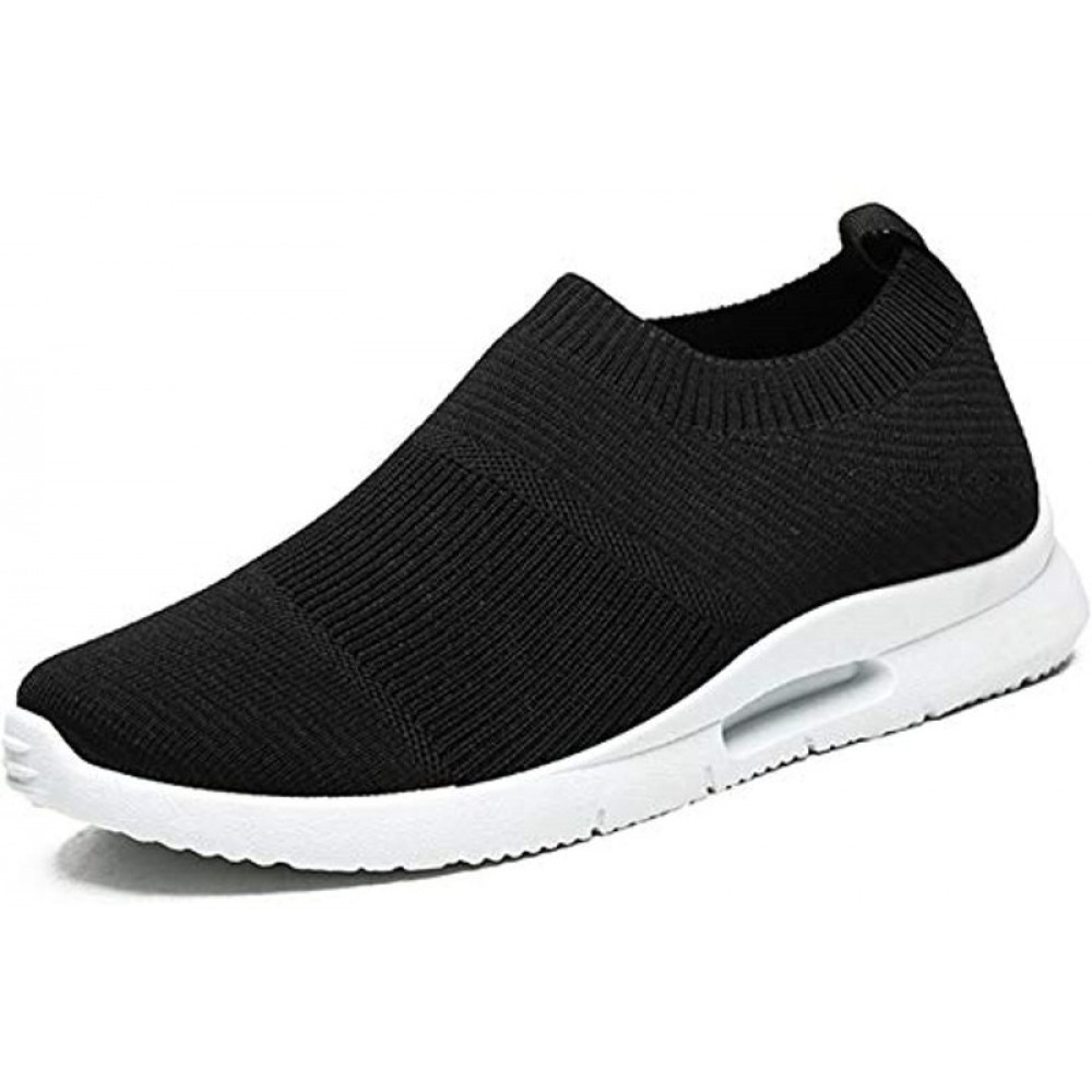 Mens Lightweight Athletic Running Walking Gym Shoes Casual Fashion Sneakers Black White