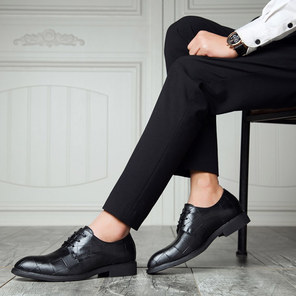 Summer Business Suits Male Lace-Up Casual Men's Leather Shoes